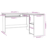 vidaXL Hoekbureau L-vormig Wit 120x140x75 cm - 30% Korting