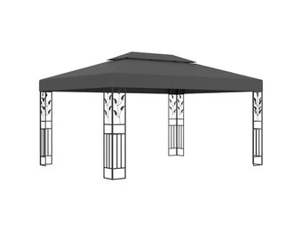 vidaXL Prieel met dubbel dak 3x4 m Antraciet | 35% Korting