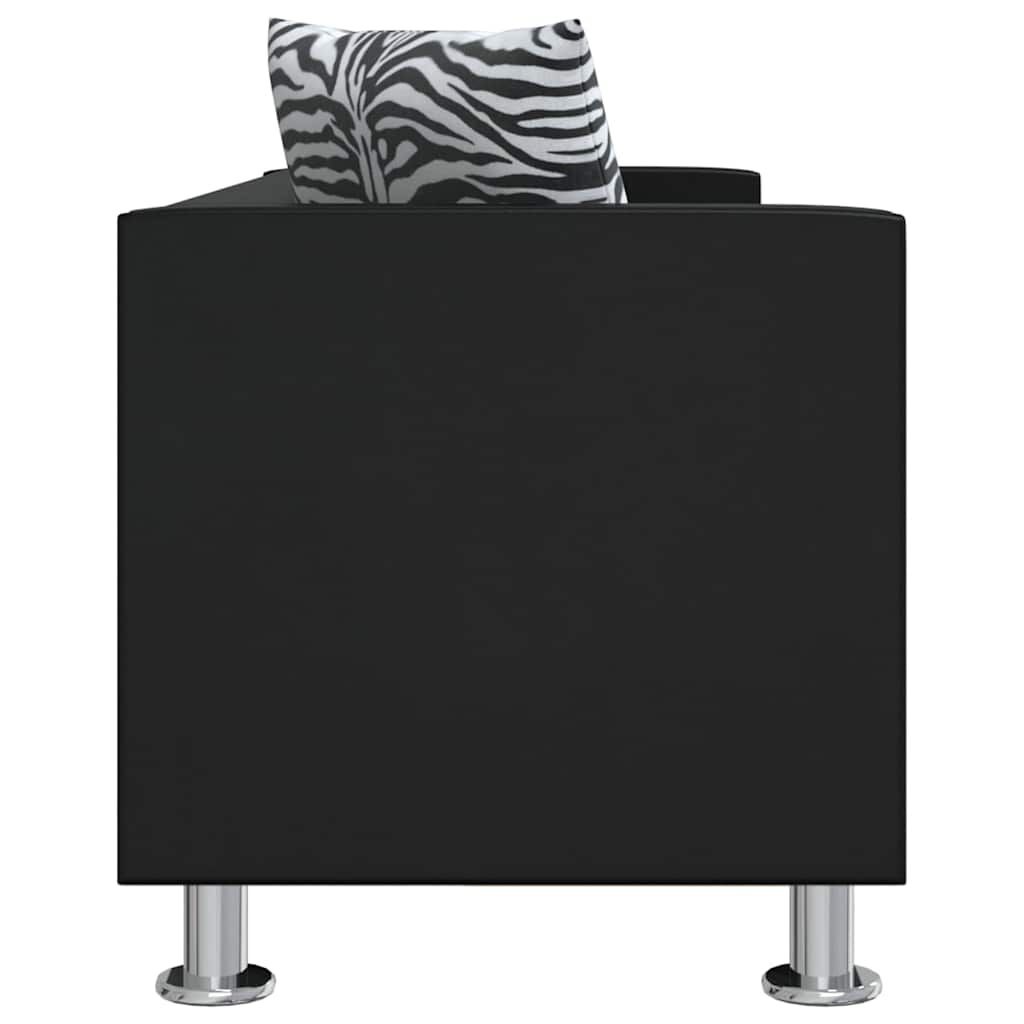 VidaXL Driezitsbank Kunstleer Zwart - 35% Korting!