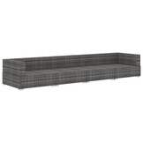 vidaXL Loungeset Poly Rattan Grijs - 35% Korting
