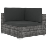vidaXL Loungeset Poly Rattan Grijs - 35% Korting