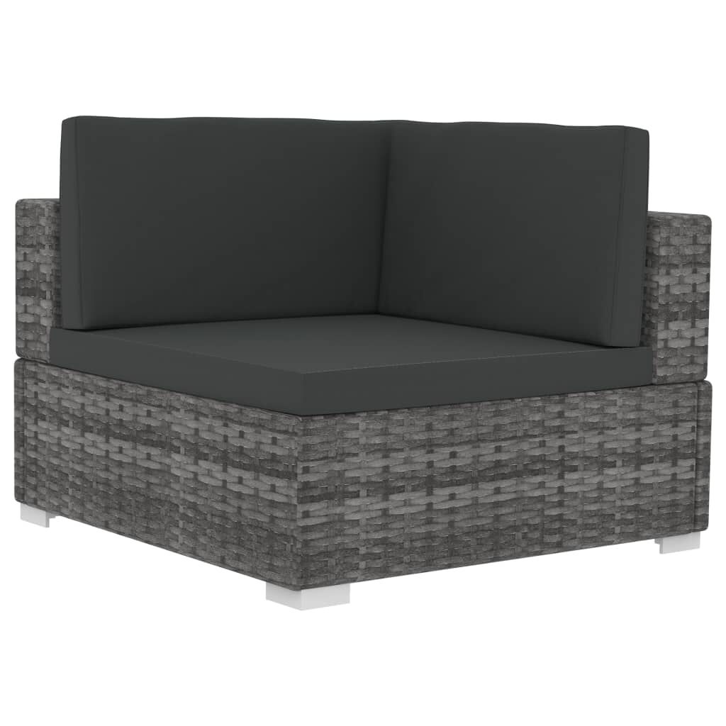 vidaXL Loungeset Poly Rattan Grijs - 35% Korting