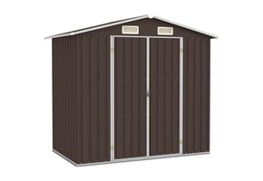 vidaXL Tuinschuur 205x129x183cm Staal Bruin | 50% Korting