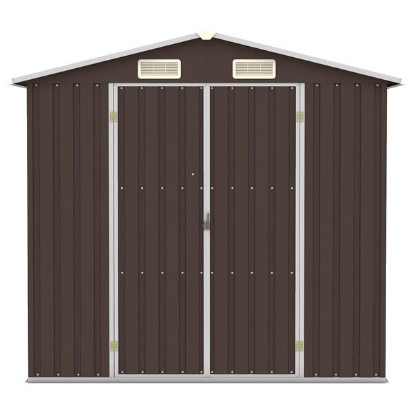 vidaXL Tuinschuur 205x129x183cm Staal Bruin | 50% Korting