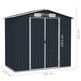 VidaXL Tuinschuur 205x129x183cm Antraciet - 35% Korting!