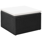 vidaXL 3-delige Loungeset Poly Rattan Zwart/Wit - 35% Korting