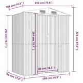 vidaXL Tuinschuur 192x108x223 cm - Gegalvaniseerd Staal - 35% Korting!