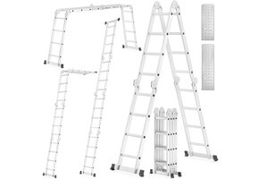 Vouwladder met Platform - Werkhoogte 5.60m - Aluminium - 41% Korting!