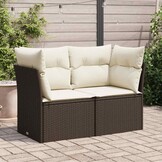vidaXL Tuinbank 2-zits poly rattan bruin | -57% Korting