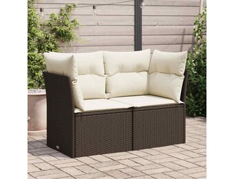 vidaXL Tuinbank 2-zits poly rattan bruin | -57% Korting