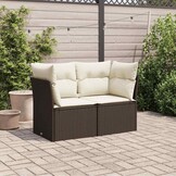 vidaXL Tuinbank 2-zits poly rattan bruin | -57% Korting