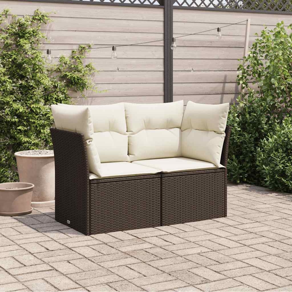 vidaXL Tuinbank 2-zits poly rattan bruin | -57% Korting