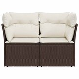 vidaXL Tuinbank 2-zits poly rattan bruin | -57% Korting