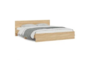 vidaXL Bedframe met hoofdeinde - 160x200 cm - Sonoma Eiken (35% Korting)
