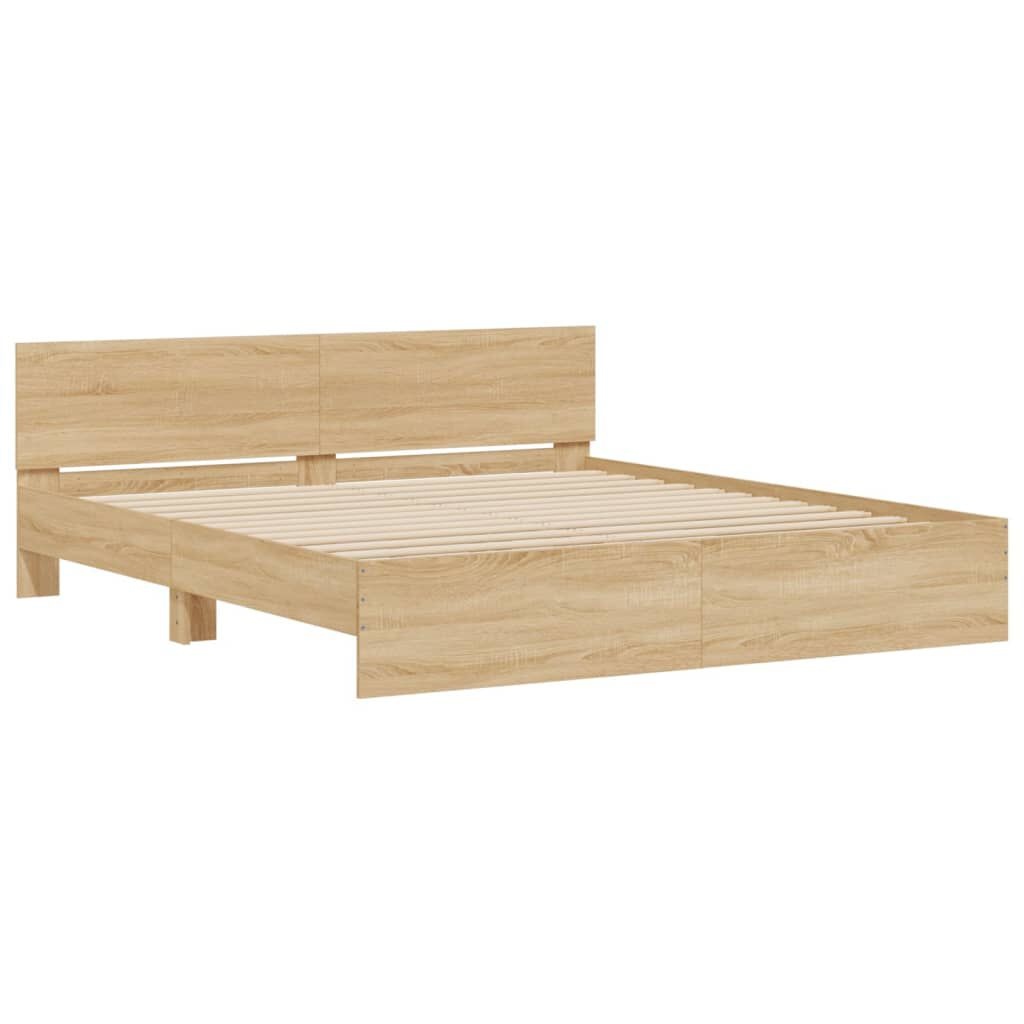 vidaXL Bedframe met hoofdeinde - 160x200 cm - Sonoma Eiken (35% Korting)