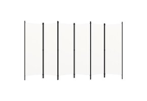vidaXL Kamerscherm 6 panelen 300x180 cm Wit - 55% Korting