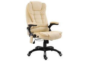 vidaXL Massage Kantoorstoel Kunstleer Crème - 35% Korting!
