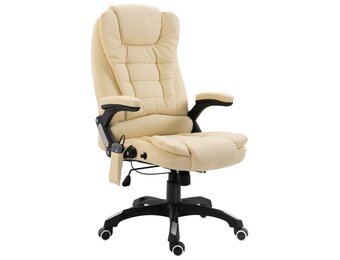 vidaXL Massage Kantoorstoel Kunstleer Crème - 35% Korting!