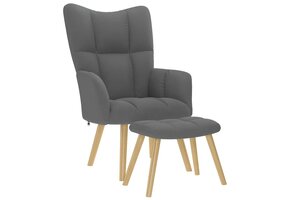 vidaXL Relaxstoel met voetenbank (35% korting) - Stof Donkergrijs