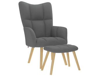 vidaXL Relaxstoel met voetenbank (35% korting) - Stof Donkergrijs