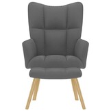 vidaXL Relaxstoel met voetenbank (35% korting) - Stof Donkergrijs