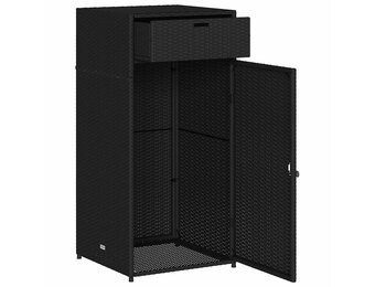 vidaXL Tuinkast Poly Rattan Zwart - 68% Korting!