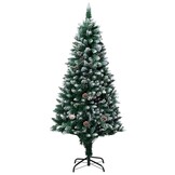 vidaXL Kunstkerstboom Sneeuw & Dennenappels 150cm | -55%