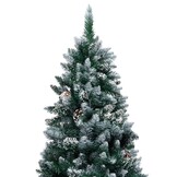 vidaXL Kunstkerstboom Sneeuw & Dennenappels 150cm | -55%