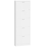 VidaXL Schoenenkast Hoogglans Wit - 59x17x169 cm | 55% Korting!