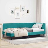 vidaXL Hoekbedframe Turquoise 80x200cm Fluweel - 30% Korting!