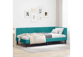 vidaXL Hoekbedframe Turquoise 80x200cm Fluweel - 30% Korting!