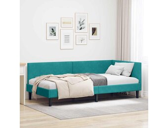 vidaXL Hoekbedframe Turquoise 80x200cm Fluweel - 30% Korting!