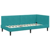 vidaXL Hoekbedframe Turquoise 80x200cm Fluweel - 30% Korting!