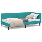 vidaXL Hoekbedframe Turquoise 80x200cm Fluweel - 30% Korting!