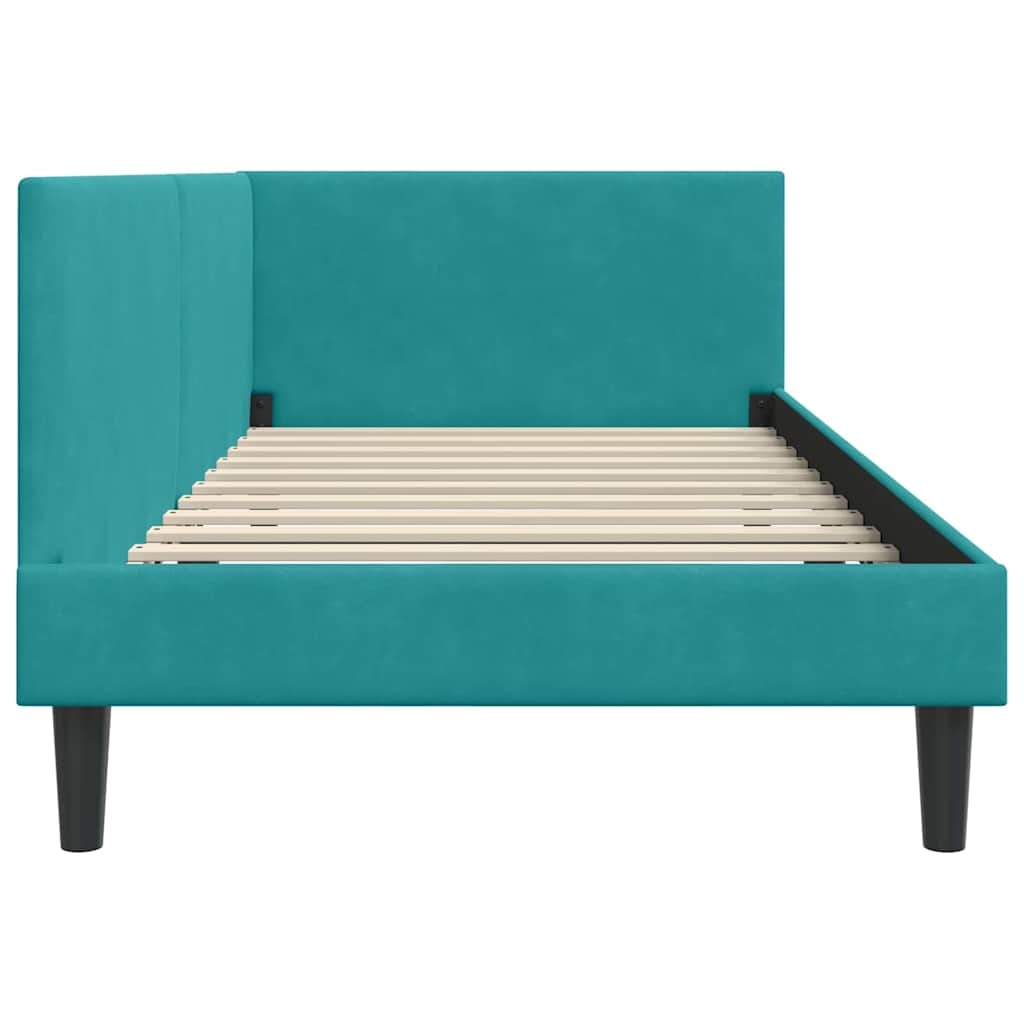 vidaXL Hoekbedframe Turquoise 80x200cm Fluweel - 30% Korting!