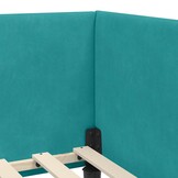vidaXL Hoekbedframe Turquoise 80x200cm Fluweel - 30% Korting!