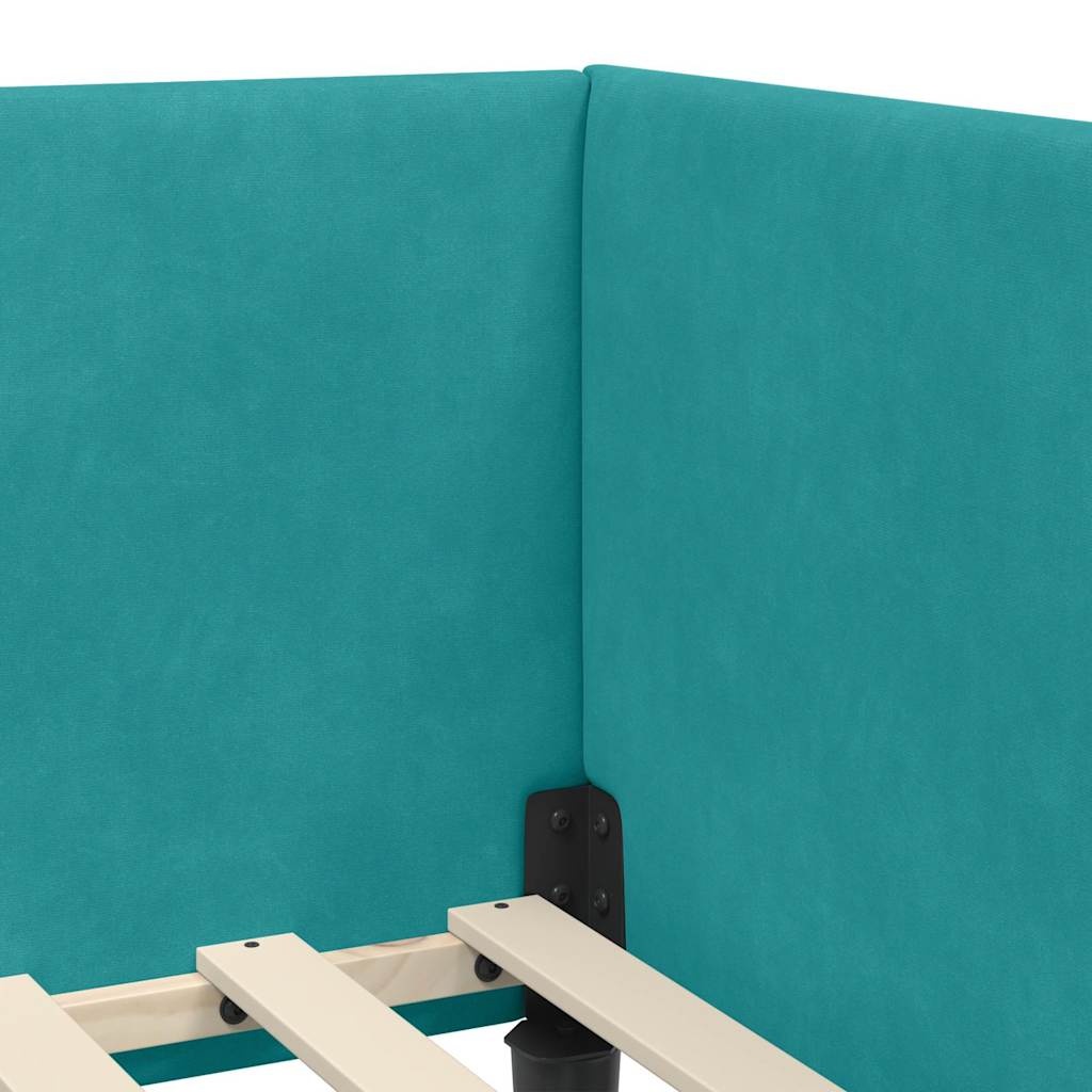 vidaXL Hoekbedframe Turquoise 80x200cm Fluweel - 30% Korting!