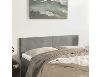 vidaXL Hoofdborden (2 stuks) - Fluweel Lichtgrijs - 35% Korting!