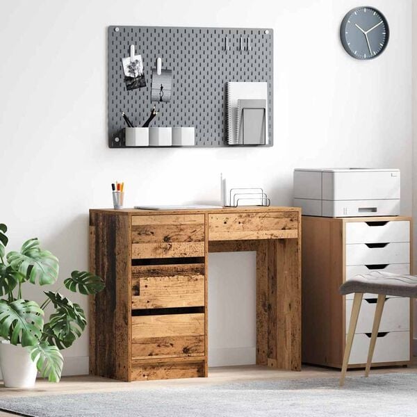vidaXL Bureau met lade Oud hout - 60% Korting!