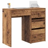vidaXL Bureau met lade Oud hout - 60% Korting!