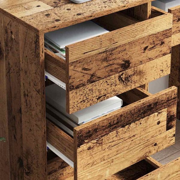 vidaXL Bureau met lade Oud hout - 60% Korting!