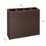 VidaXL Verhoogde Plantenbak met 4 Potten - Poly Rattan Bruin - 47% Korting!