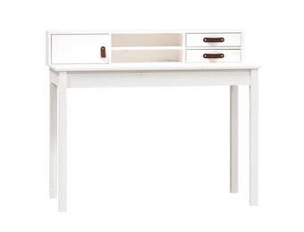 vidaXL Bureau Massief Grenenhout Wit - 110x50x93 cm | 55% Korting