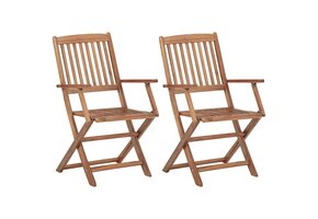 vidaXL Tuinstoelen 2-delig: Inklapbaar Massief Acaciahout (35% Korting!)