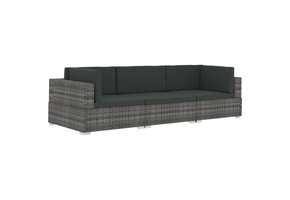 VidaXL Loungeset 3-delig (35% Korting) - Poly Rattan Grijs