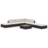 VidaXL Loungeset 8-delig Poly Rattan Zwart - 40% Korting!