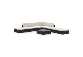 VidaXL Loungeset 8-delig Poly Rattan Zwart - 40% Korting!