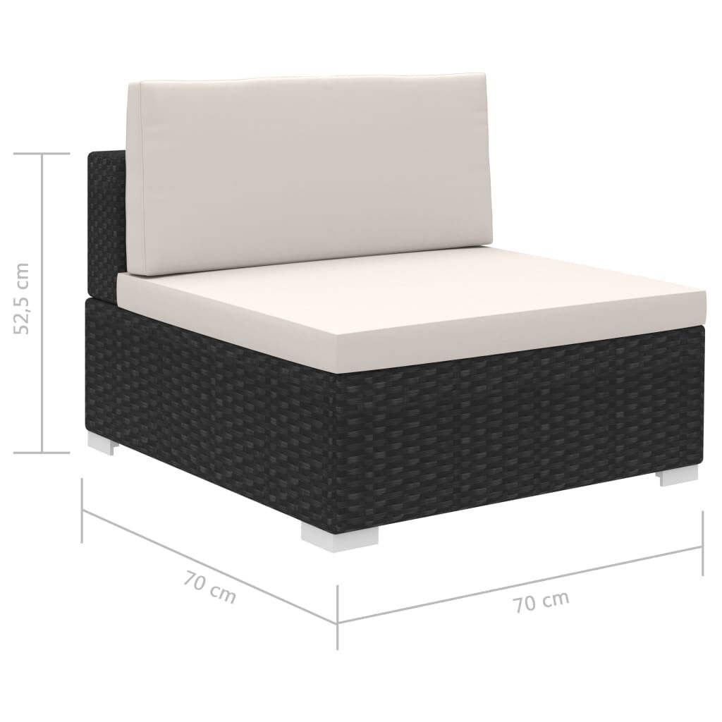VidaXL Loungeset 8-delig Poly Rattan Zwart - 40% Korting!