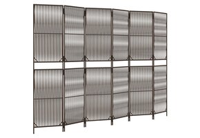 vidaXL Kamerscherm 6 panelen, Poly Rattan Bruin - 70% Korting!