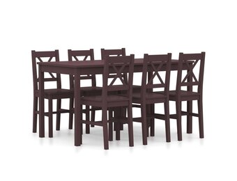 vidaXL 7-delige Eethoek Grenenhout (35% korting)